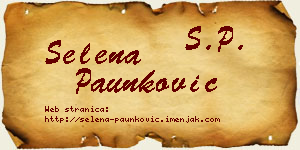 Selena Paunković vizit kartica